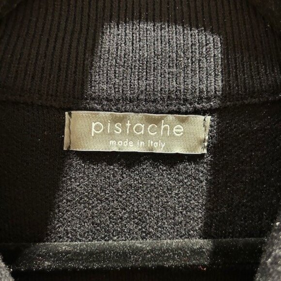 Ladies Pistache Black collared Cardigan - Picture 3 of 3